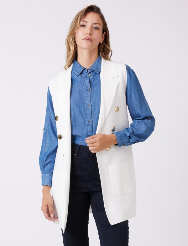 Chaleco Botones CRUDO