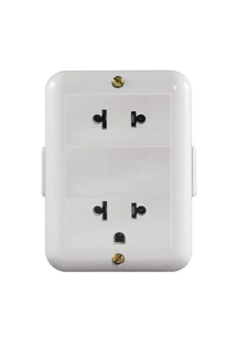 CAJA EXT. 3 MOD + 1 TOMA EUROAMERICANO 2P+T + 1 TOMA EUROAMERICANO 2P BLANCA 
