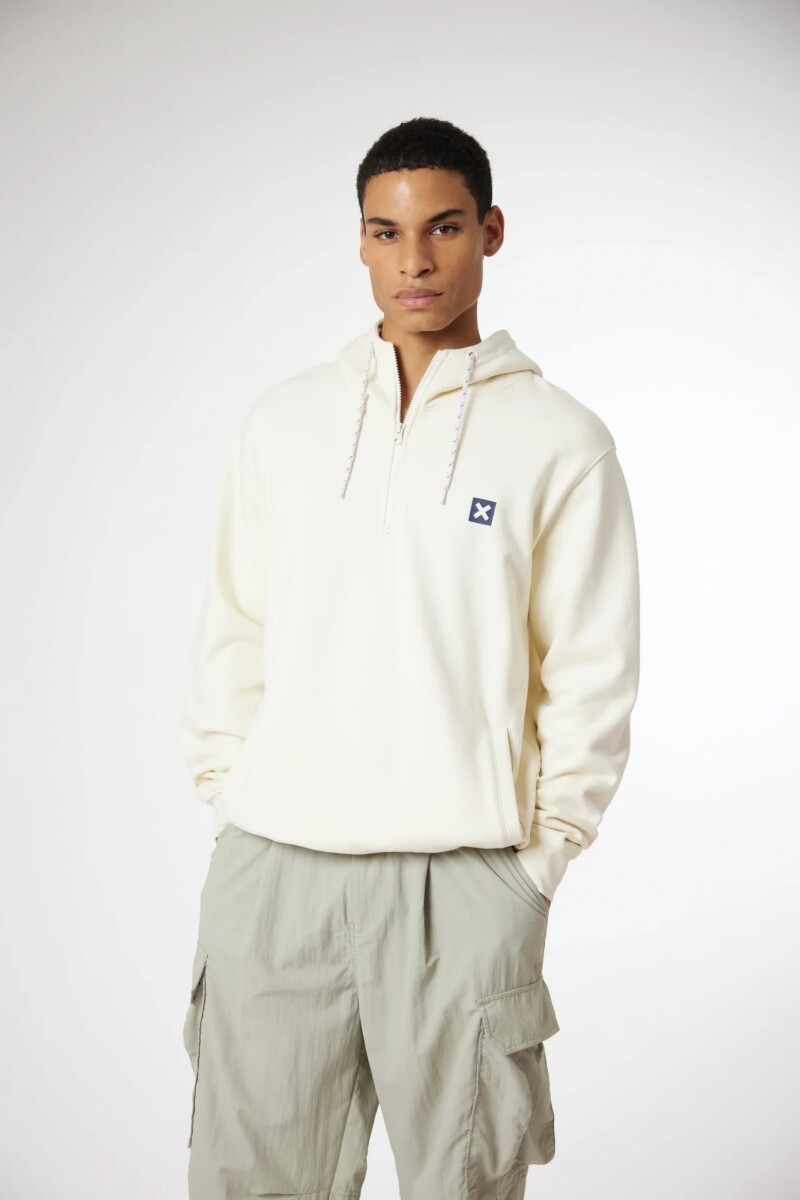 ISLAND HALF ZIP HOODIE Crema