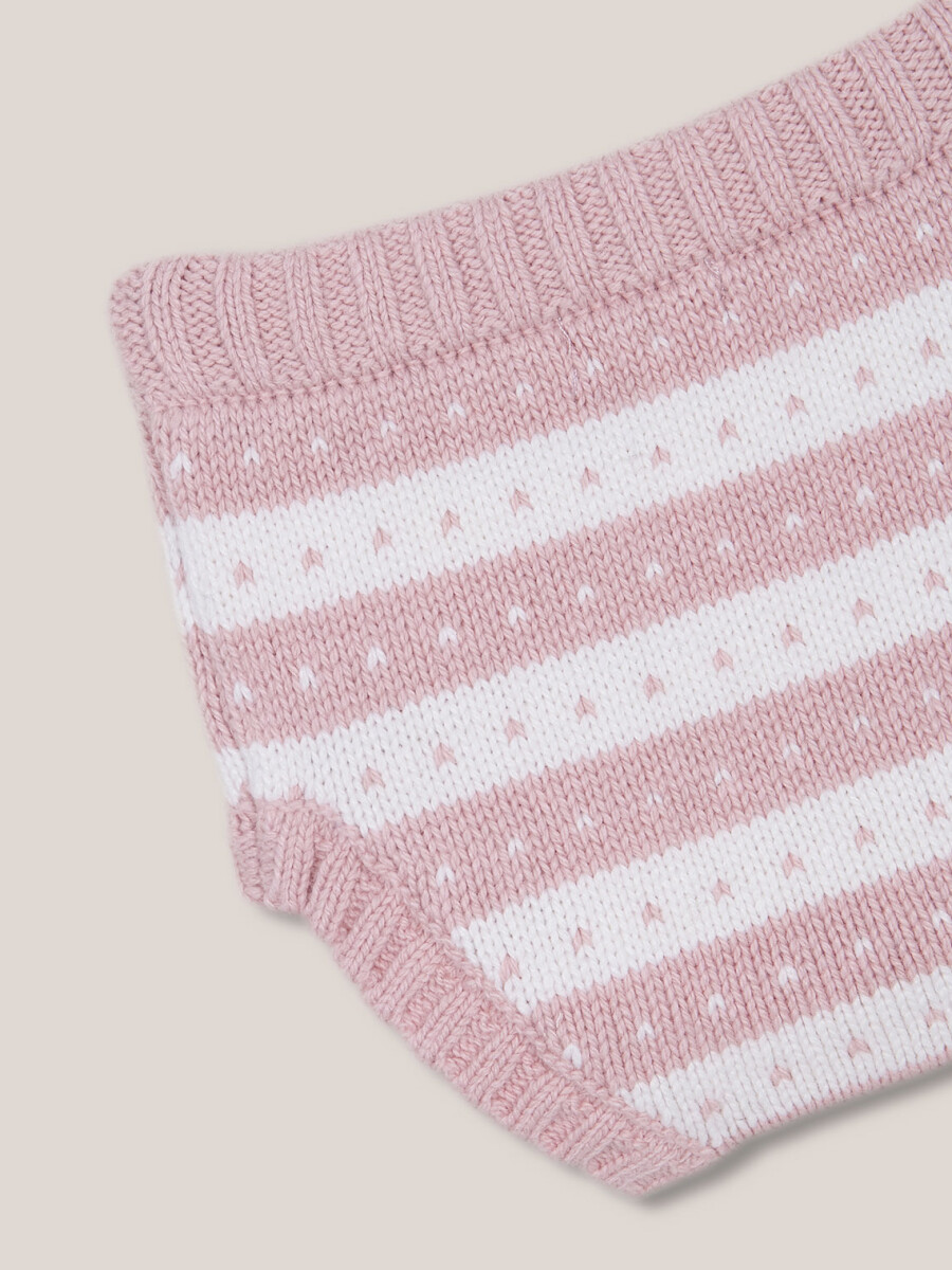 Pantalon De Punto De Rayas Rosado