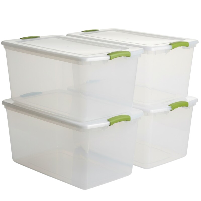 Set x4 caja organizadora 61 lts Wenbox TRANSPARENTE