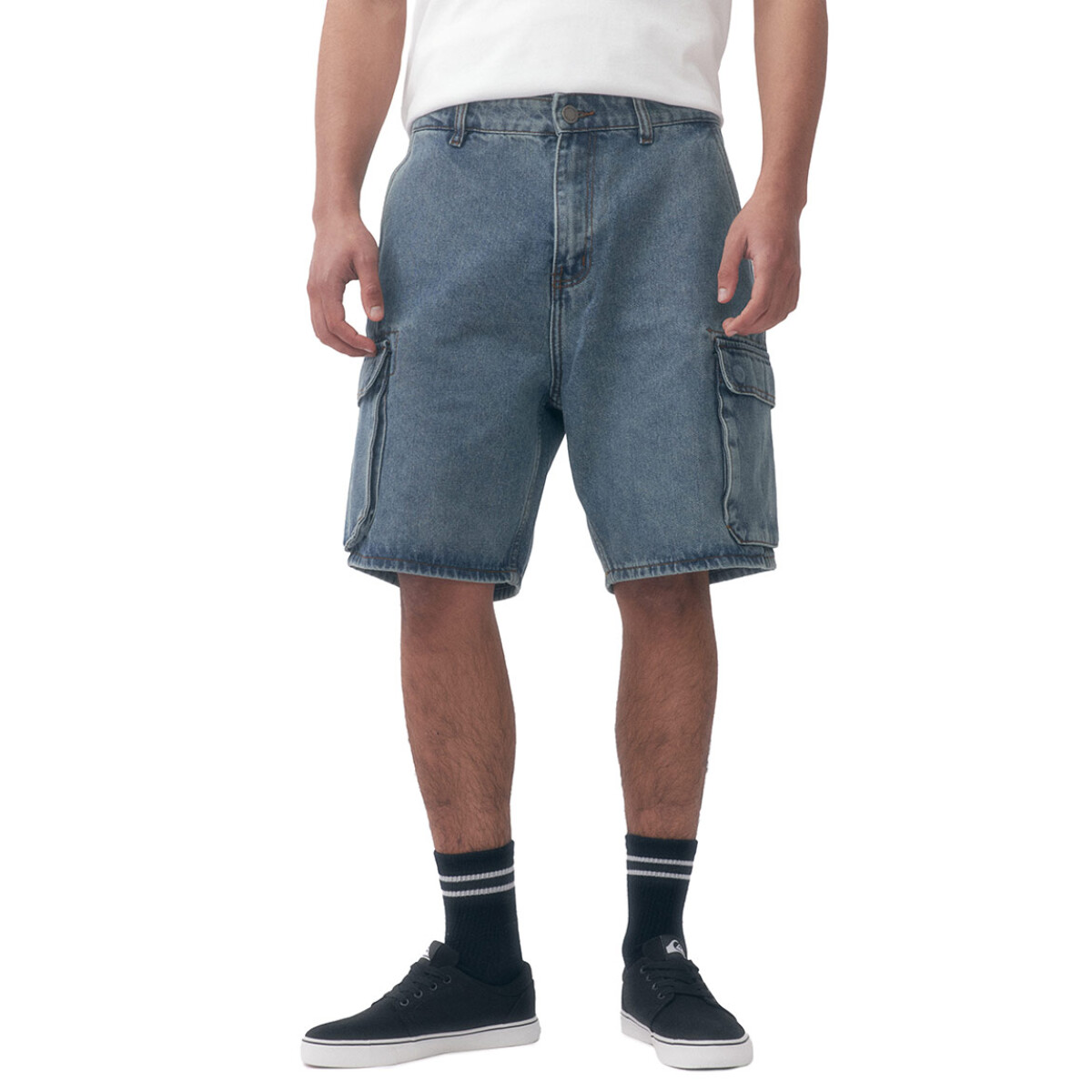 Quiksilver Shorts Cargo Denim Hombre - Azul Oscuro 