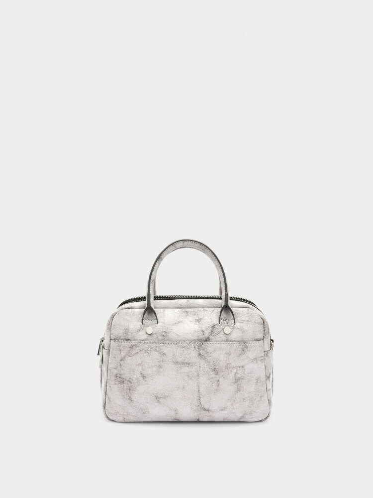 Bolso Bowling Efecto Craquelado crudo