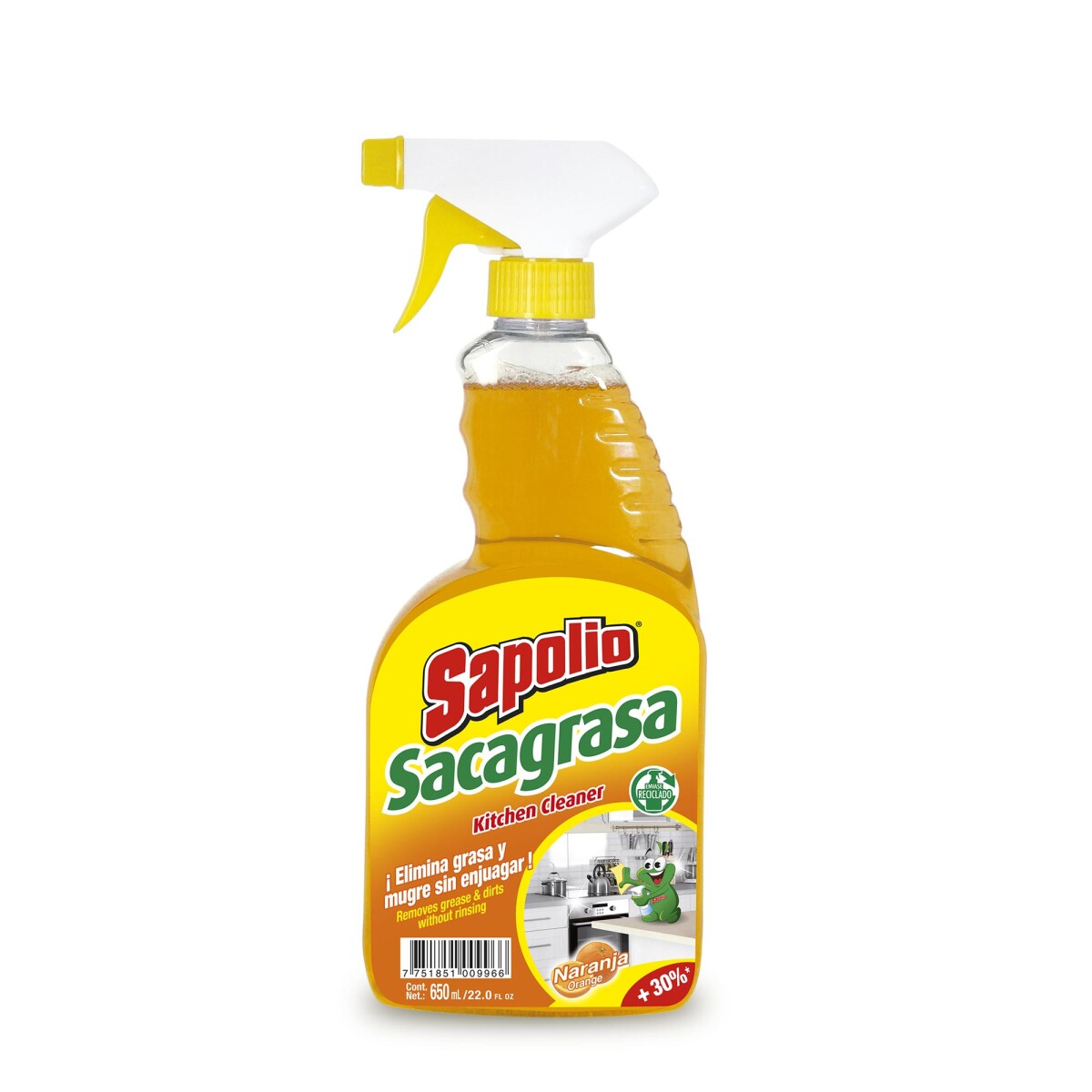 LIMPIADOR SAPOLIO SACAGRASA 650 ML NARANJA GATILLO 