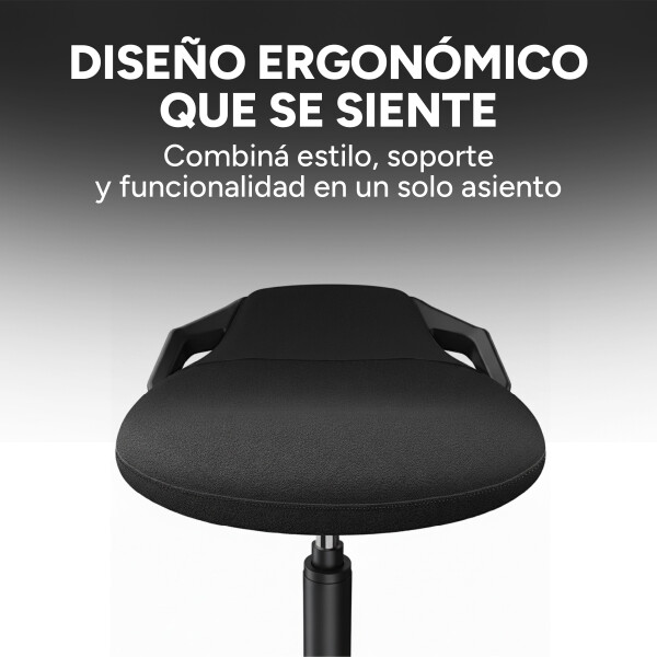 Taburete Banco Ergonómico Ajustable 360° HYBRICHAIR FLOW V2 Color Negro