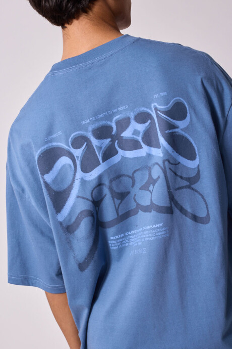 T-SHIRT LUFO DIXIE Azul Piedra