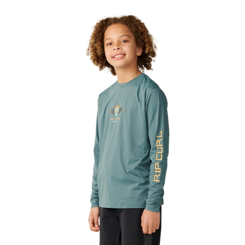 Lycra Rip Curl Cosmic Skull Upf Niño - Verde Lycra Rip Curl Cosmic Skull Upf Niño - Verde