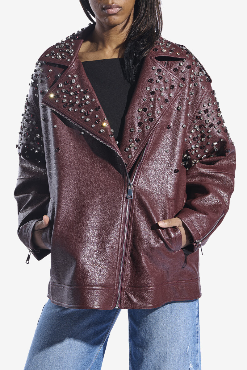 CHAQUETA FUR CATRINE Bordo