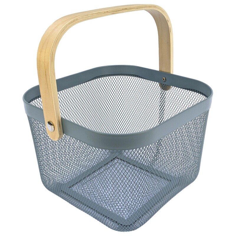 Canasto Metálico, Organizador De Frutas (Diego B.) Azul grisáceo