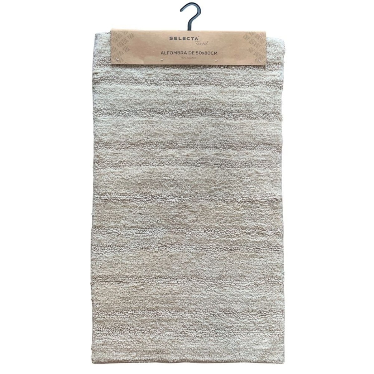 ALFOMBRA ALGODON TUFTED 50X80CM RAYAS CRUDO 