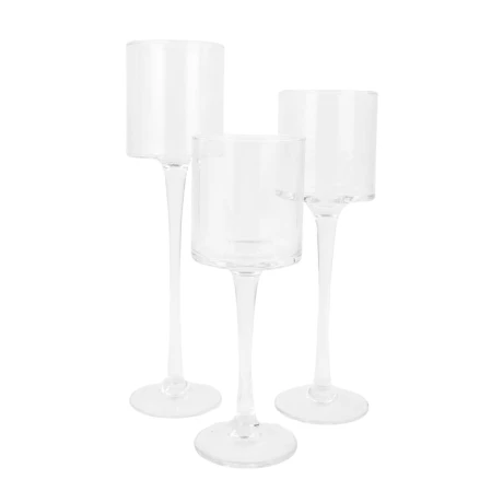 Candelabro copon de vidrio set x3 Candelabro copon de vidrio set x3