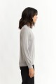 Sweater media polera con puños GRIS