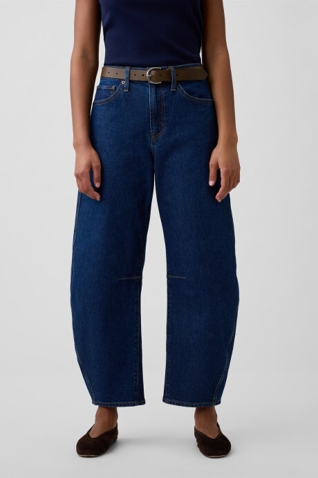 Jean Barrel Mujer Dark Wash
