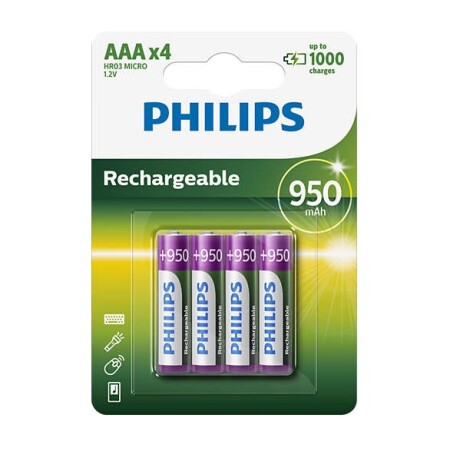 Pilas Recargables Philips Aaa 950MAH X4 001