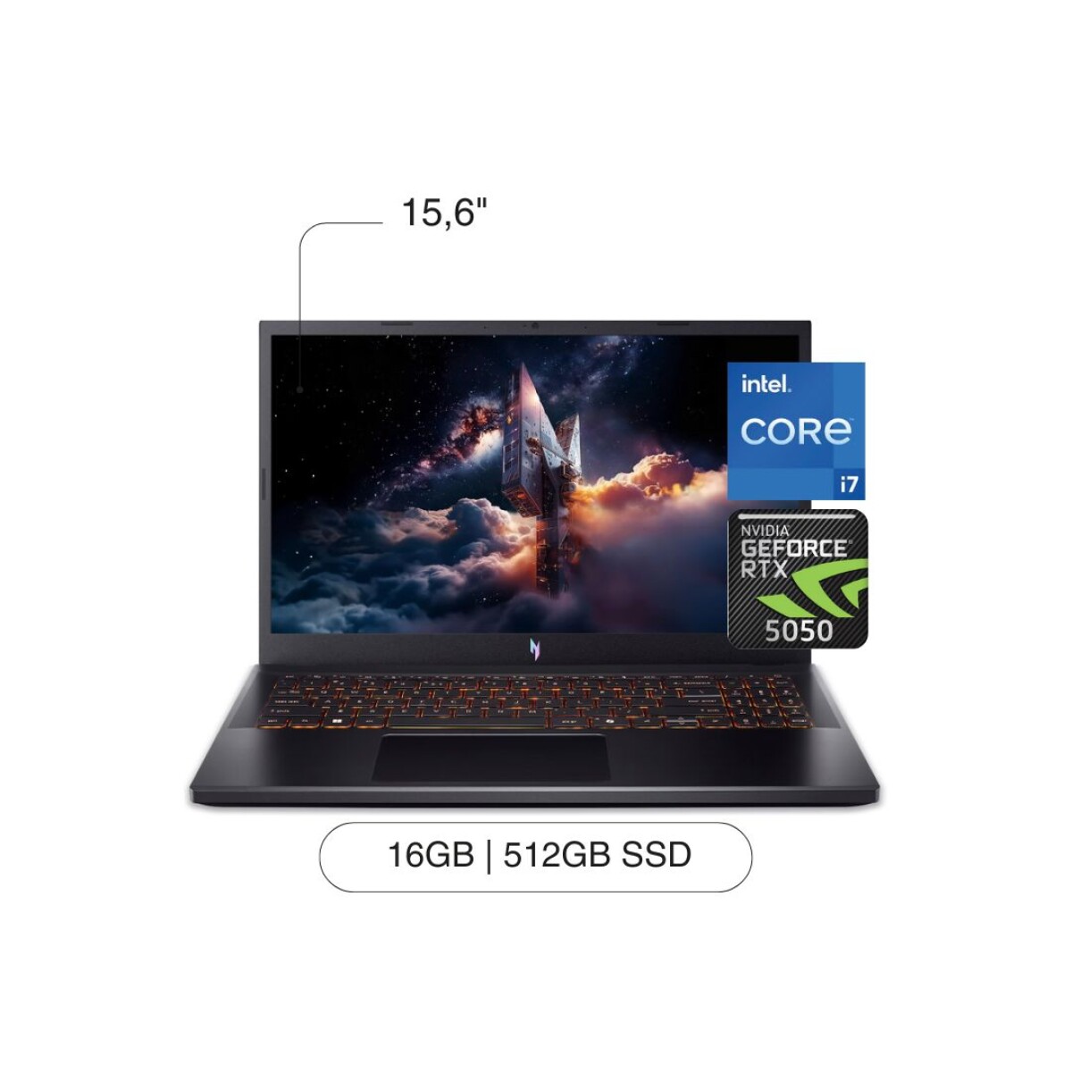 Notebook ACER Nitro 5 15.6' FHD 512GB / 16GB RAM Intel Core I7-13620H RTX5050 