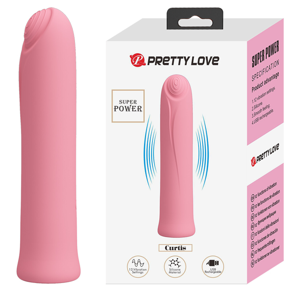 Balita Vibradora Curtis Pretty Love Recargable - Rosa 