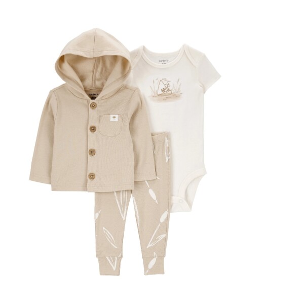Conjunto Algodón 3 piezas Grillito Beige Conjunto Algodón 3 piezas Grillito Beige