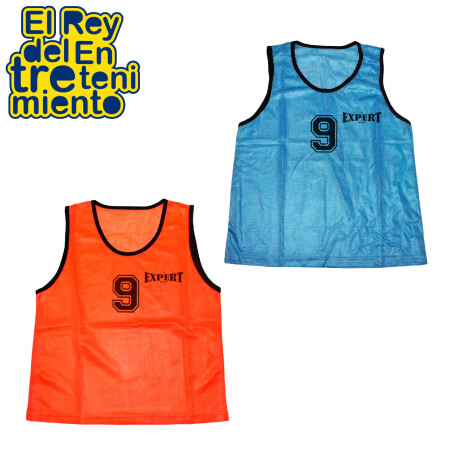 Pack X5 Chaleco Entrenamiento C/ Número Fútbol Voley Celeste