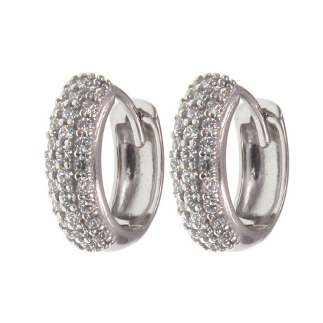 Caravanas / Aros de oro blanco 18k con circonias N0378W Caravanas / Aros de oro blanco 18k con circonias N0378W