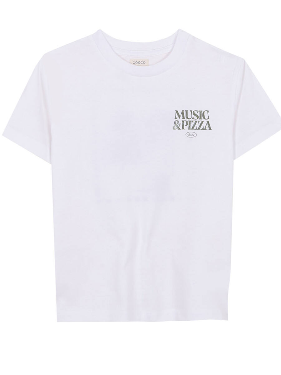 Camiseta Con Print Blanco Optico