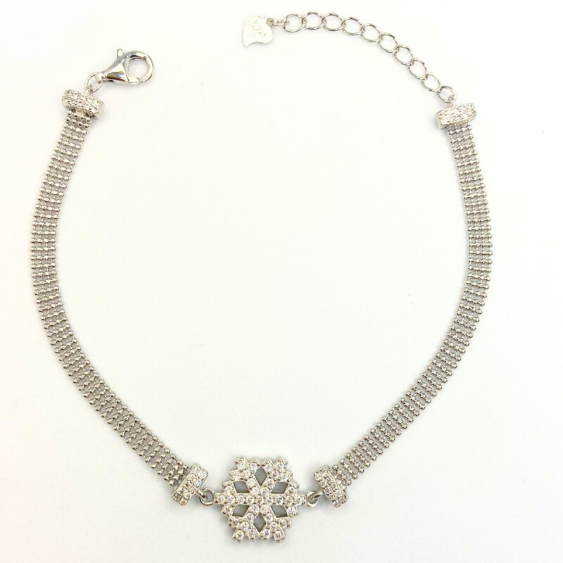 PULSERA DE PLATA COPO NIEVE , LARGO 17+3CM L5dpj-03-x2