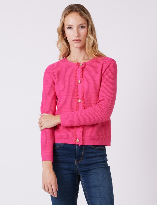 Cardigan Flecos FUCSIA