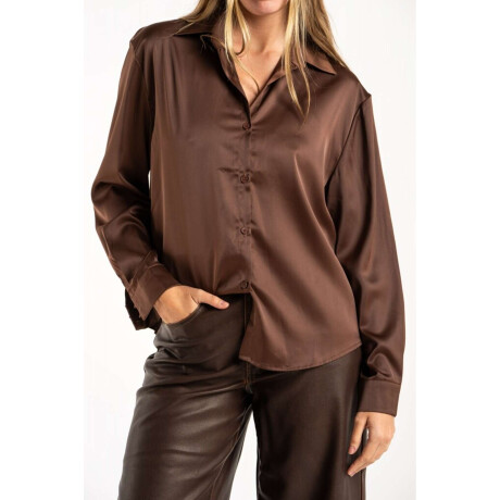 Camisa Saten Chocolate