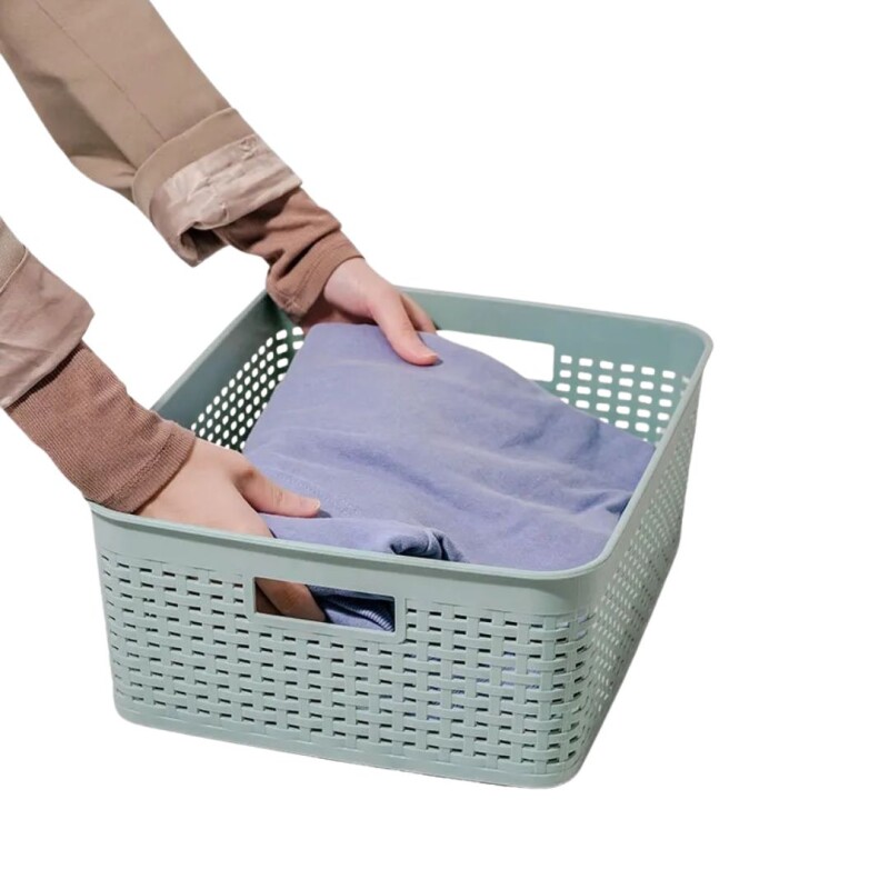 Caja Organizadora Plástico Almacenar Simil Ratan Talle M Caja Organizadora Plástico Almacenar Simil Ratan Talle M