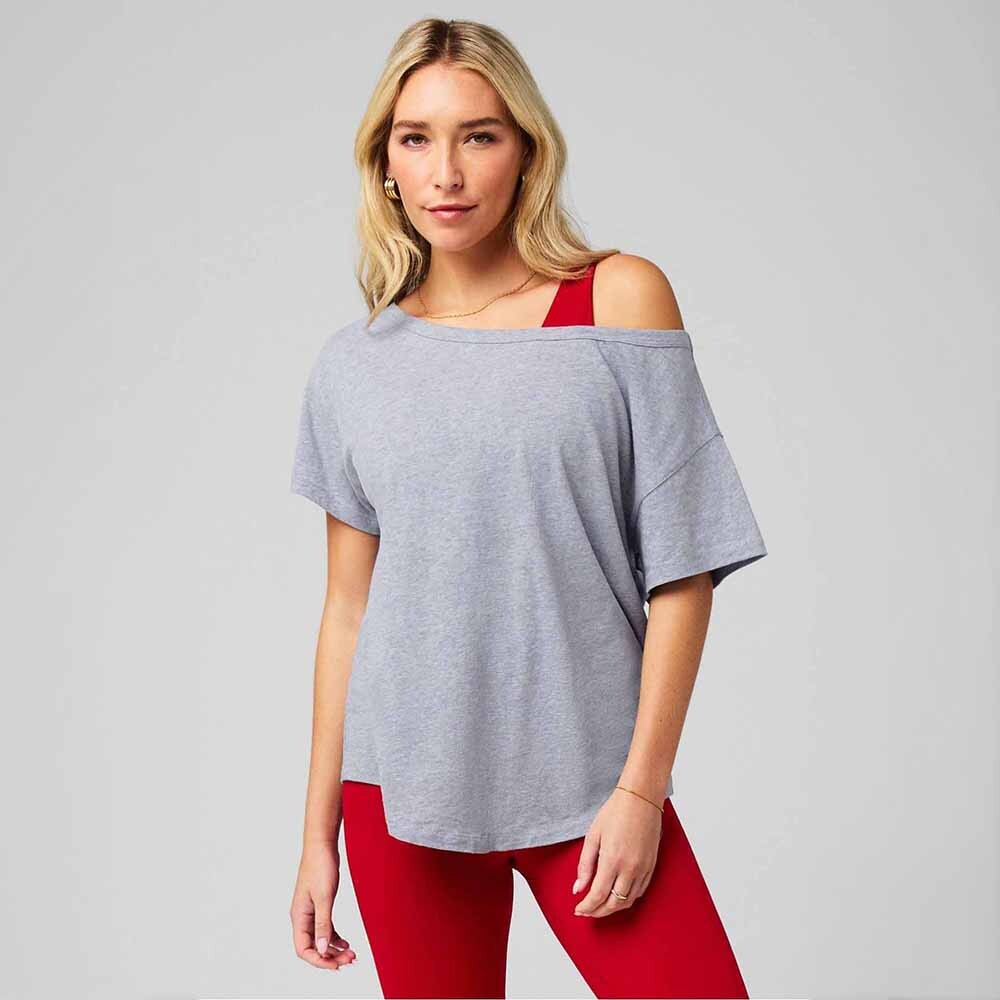 Polo Manga Corta Oversized Mujer Classic Grey Heather