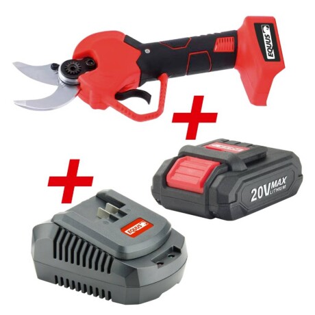 Mini Podadora Inalámbrica Equus + Cargador 20V Bateria 2,0 ROJO