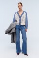 Cardigan Cebra Celeste