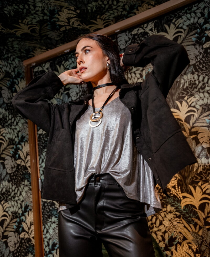 Chaqueta Gamuza negro