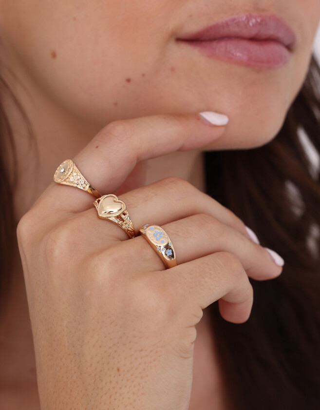 Sets Anillos Con corazón Sets De Anillos Con Corazon - Dorado