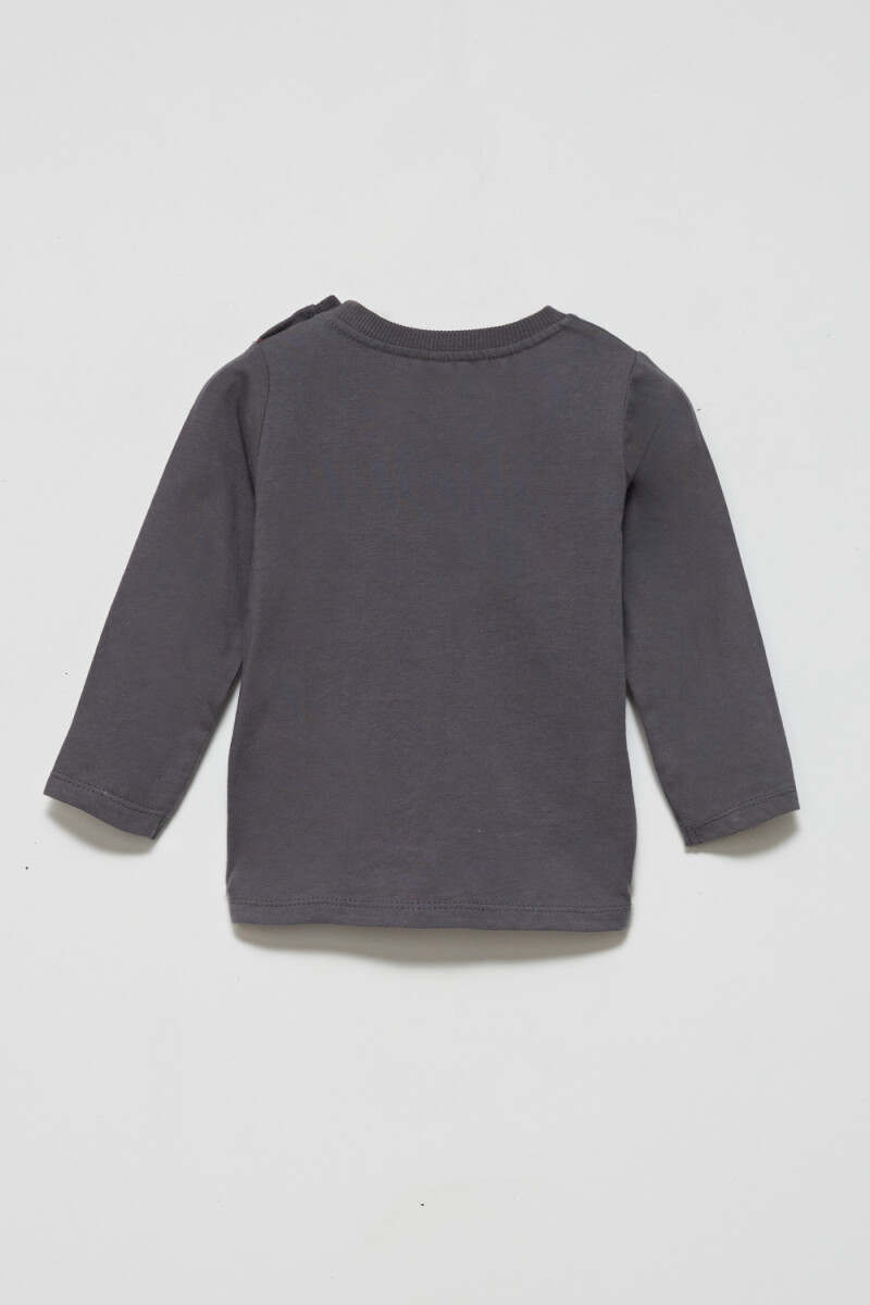Remera manga larga básica Gris Oscuro