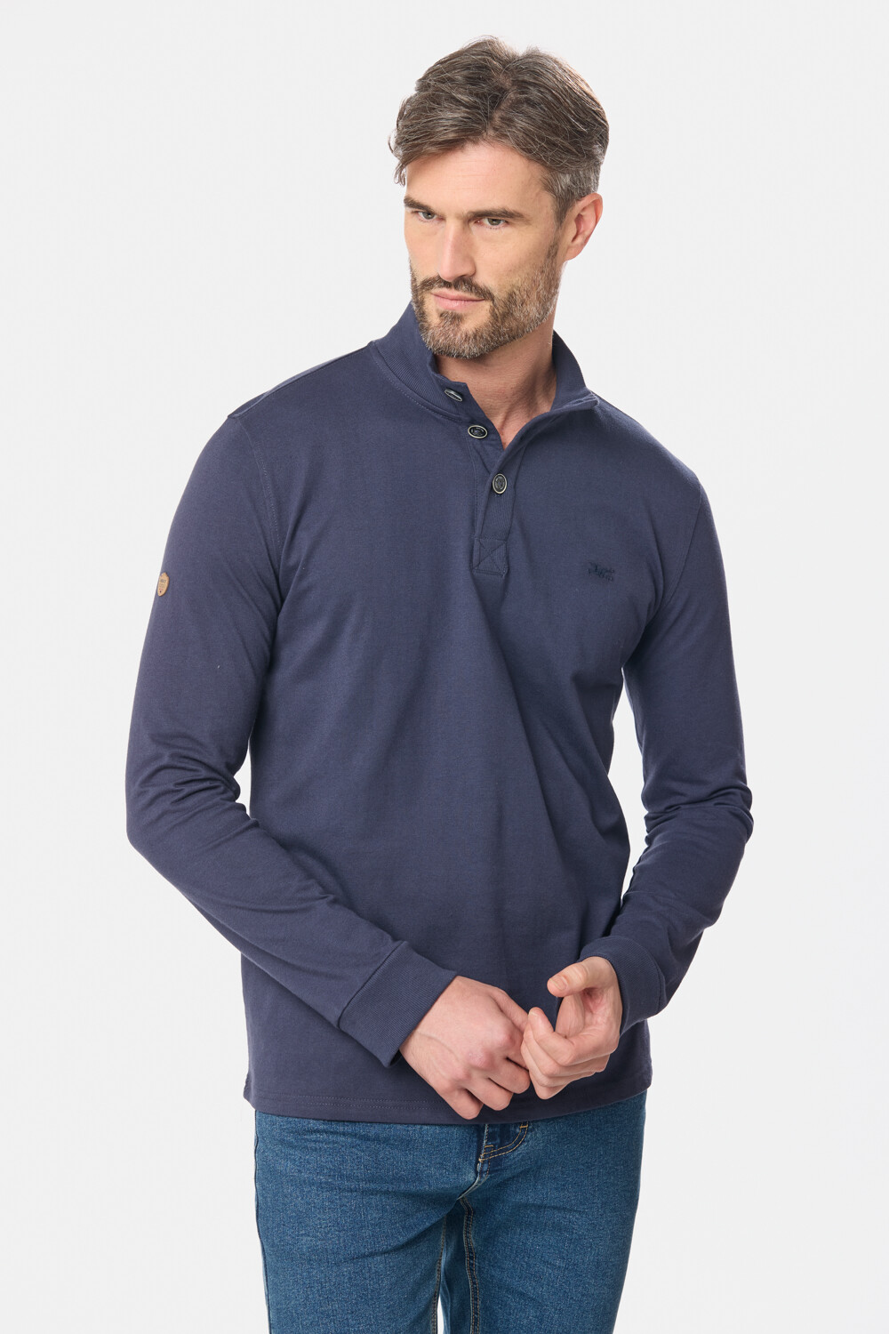 REMERA CON BOTONES Azul