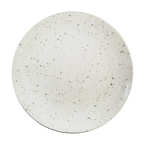 Plato Cerámica con Puntos 19 cm BLANCO