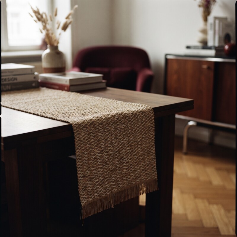 Sendero caminero de mesa tejido Bali 30x180cm Beige