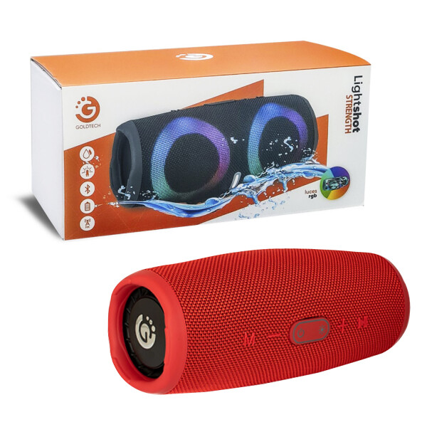 Parlante Goldtech Bluetooth Luces Rgb Fm Ipx6 Xtreme Calidad Variante Color Rojo