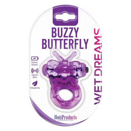 Anillo Vibrador Buzzy Butterfly Stretchable Ring Violeta