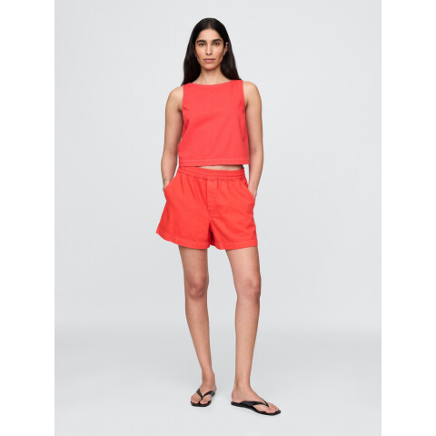 DENIM EASY PULL ON SHORT GMT DYE COLOR TOMATO SAUCE