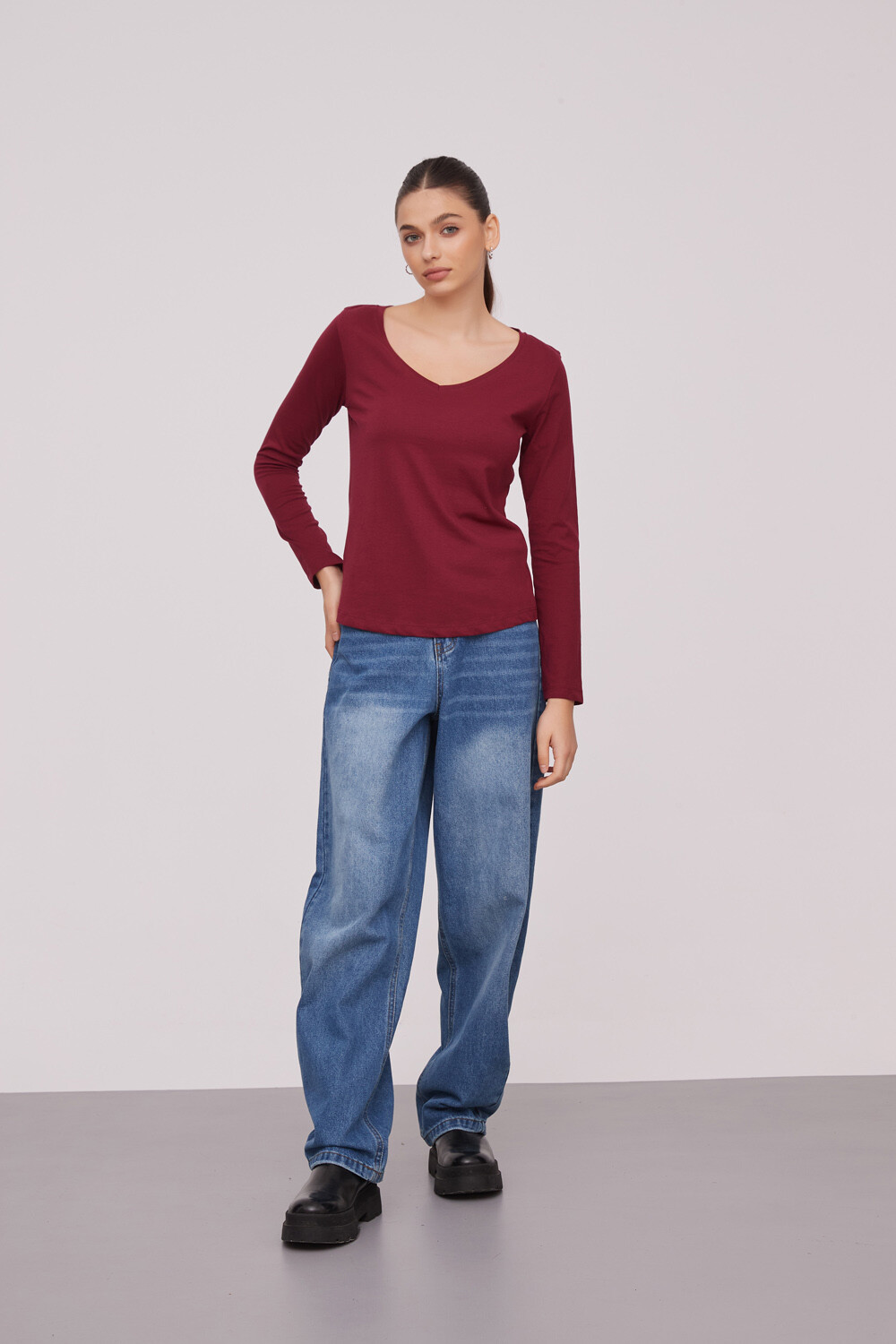 Remera Sidrale Bordeaux Oscuro