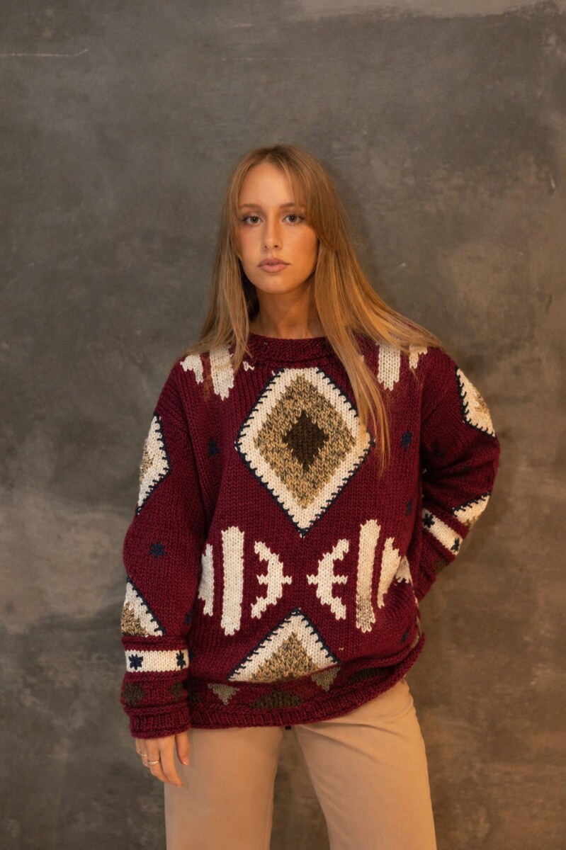 Sweater Gitano Lana - Base Bordeaux 