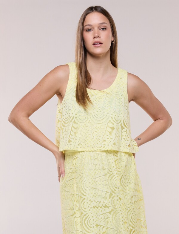 Vestido Maxi Calado AMARILLO
