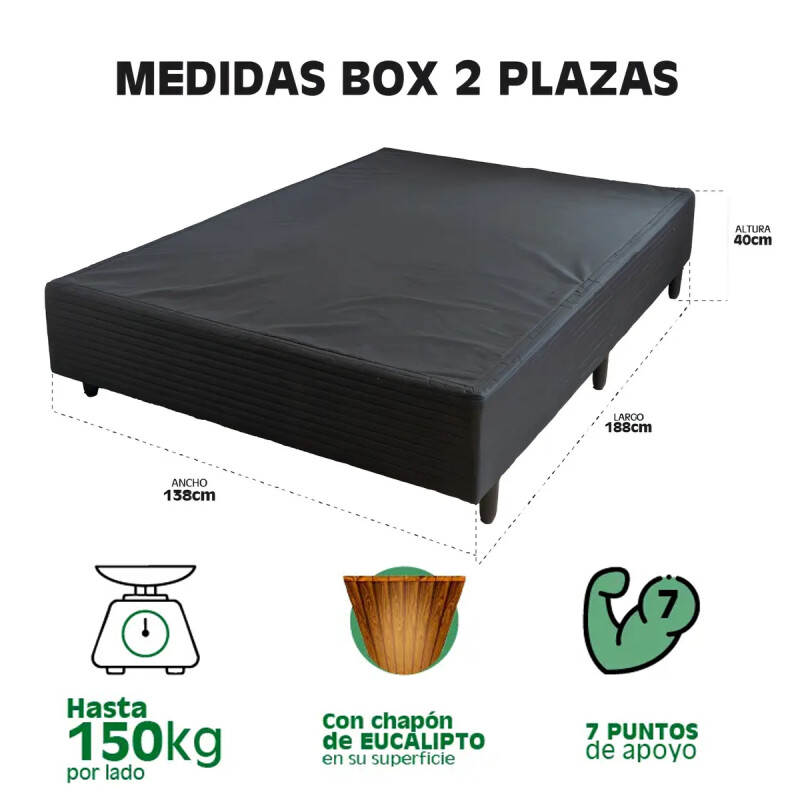 Conjunto Sommier 2 Plazas Levane 18 De Petra Con Box Conjunto Sommier 2 Plazas Levane 18 De Petra Con Box