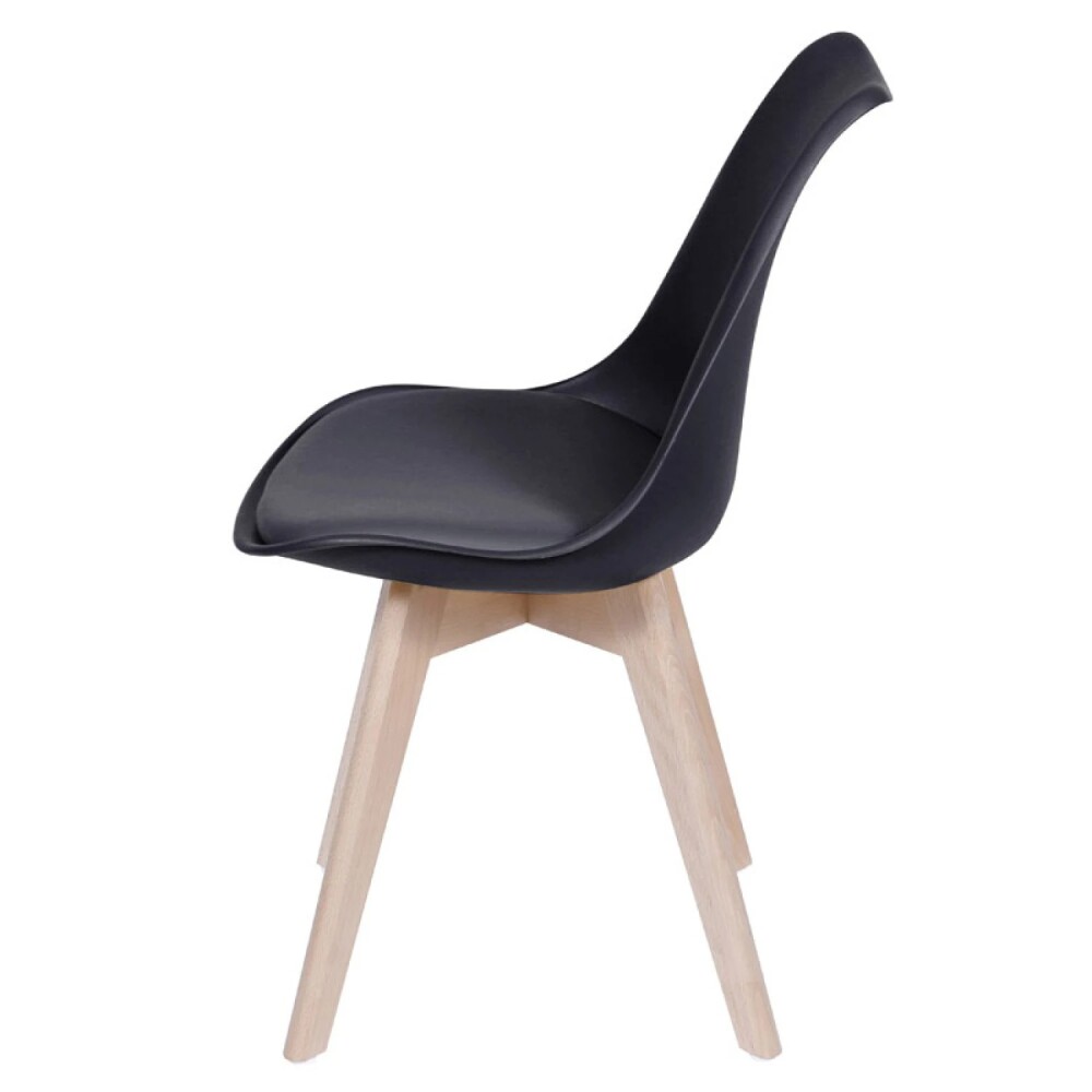 Silla Eames Joly - Acolchonado - Base De Madera Negro