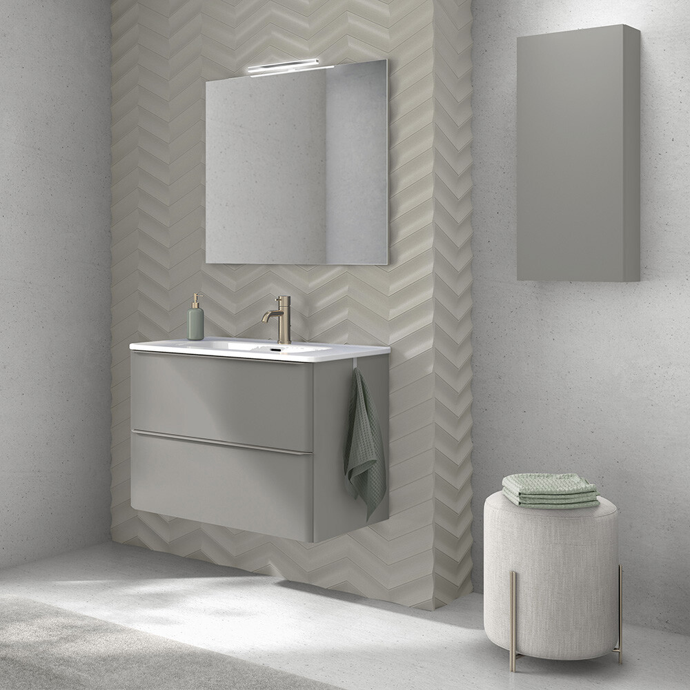 MUEBLE DE BAÑO DAI 60 CM ARENA MATE CON MESADA Mueble De Baño Dai 60 Cm Arena Mate Con Mesada