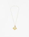 Collares Largos Bronce Collar Largo Dije Cuadrado - Dorado Bronce