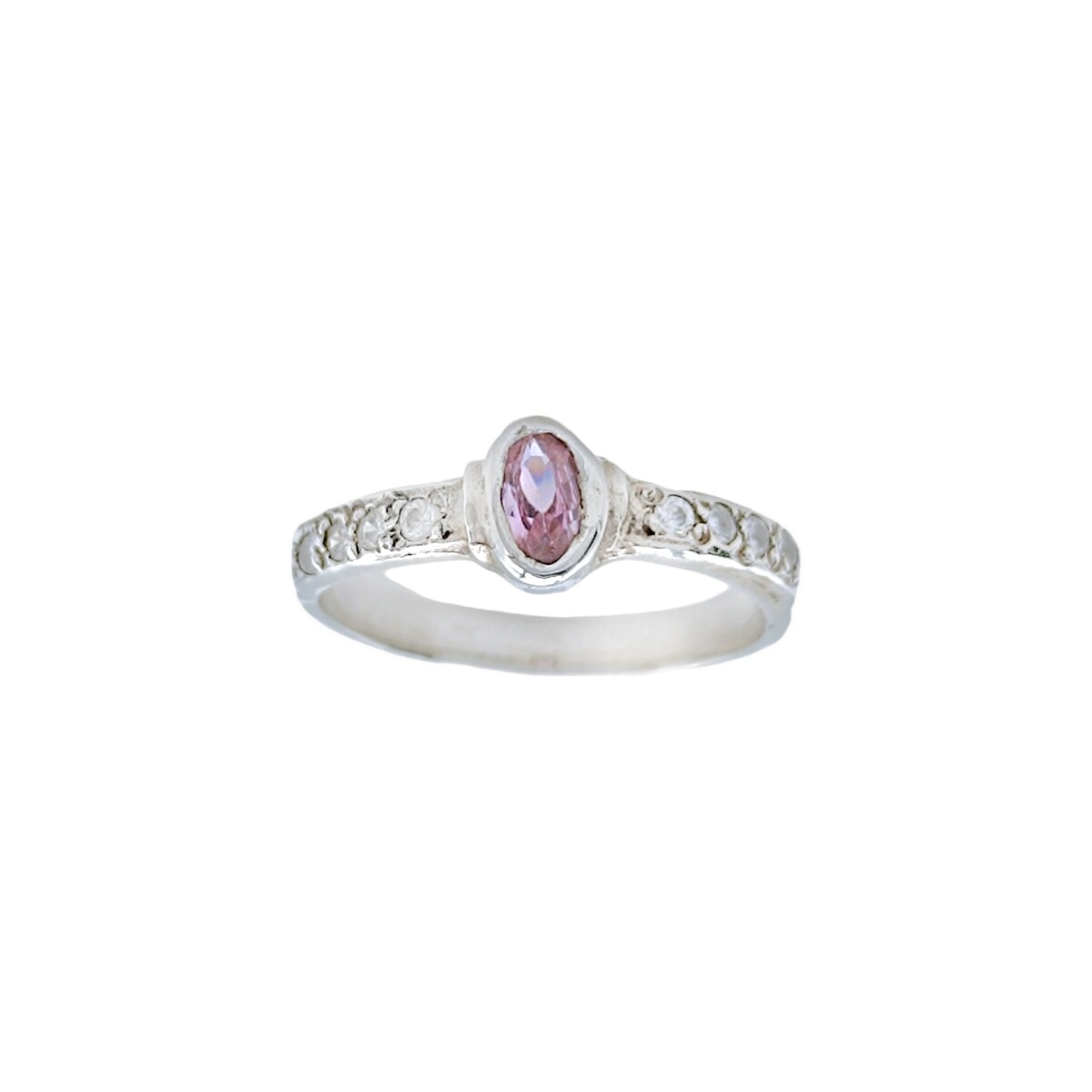Anillo Halo-Plata 950-Piedra Zirconia rosa y blanca-AN4089 - conpiedra 