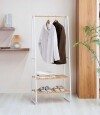 Perchero 2 niveles con estantes House Blanco