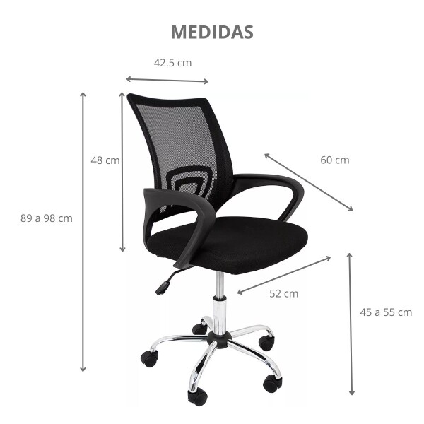 Silla De Escritorio Oficina Ejecutiva Ergonomica Soporte Lumbar Piston Clase 2 Tela Mesh Imback Color Negro Silla De Escritorio Oficina Ejecutiva Ergonomica Soporte Lumbar Piston Clase 2 Tela Mesh Imback Color Negro